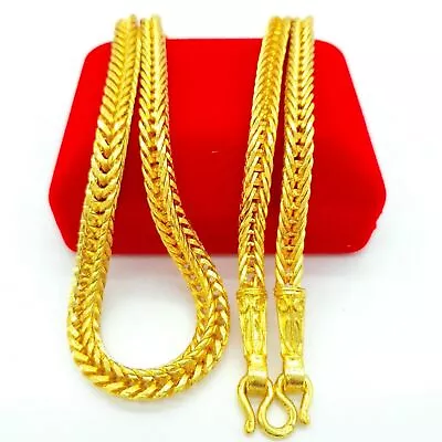 24K Thai Yellow Gold Necklace AMULET SUPER BIG Chain 24  Weight 5 Baht • $84.88