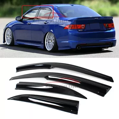 For 2004-2008 Acura TSX JDM Wavy Mugen Smoke Tinted Window Visor Rain Guard Vent • $32.99