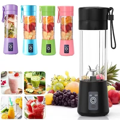 Mini Portable Electric Juice Maker Blender Smoothies Juicer Fruit Machine 380ML • £7.39