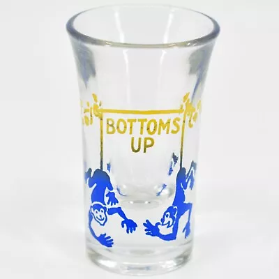 Blue & Yellow Bottoms Up Monkeys Vintage 3  Shot Glass • $7.99