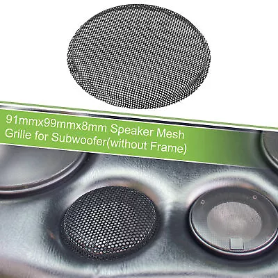 1 Pcs 3.5  Car Steel Speaker Mesh Grille For Audio Subwoofer 91x99x8mm Black • $7.99
