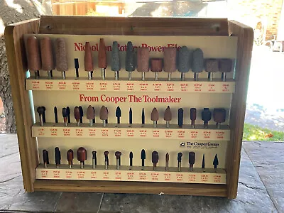 Vintage Nicholson / Cooper Rotary Power Files Tool Store / Factory Display Case • $59.50
