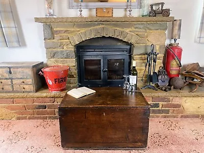 Old Antique Oak Chest Vintage Wooden Storage Trunk Blanket Box Coffee Table. • £174.99