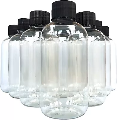 100ml Bottles PET Plastic With Black SCREW Cap Lids UK For Travel Toiletries Lid • £13.03