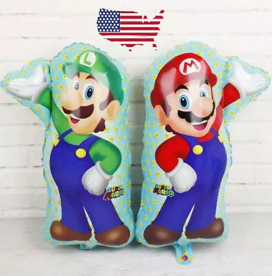 XL SUPER BIG 27'' Super Mario Bros 2x Helium Balloons Birthday Party FAST USA • $9.93