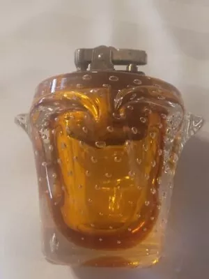 Vintage Amber Bubble Glass Table Top Lighter Untested • $10.99