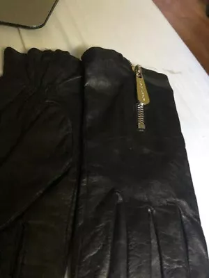 Karl Lagerfeld Leather Gloves Women With Zipper • $25
