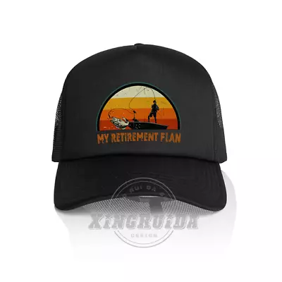 My Retirement Plan Fishing Trucker Hat Foam Mesh Cap Adjustable Baseball Cap • $13.99