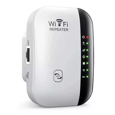 WiFi Range Booster Signal Extender Internet Repeater 300 Mbps UK PLUG In White • £7.69