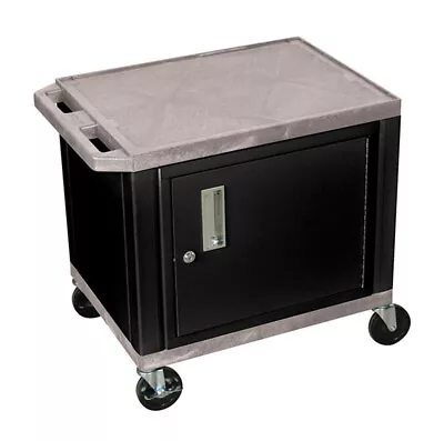 H.Wilson Tuffy Black 2 Shelf AV Cart W/ Cabinet • $203.37