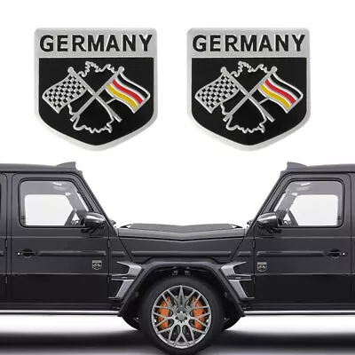 2X 3D German Flag Car Emblem Grille Badge Metal Racing Decal Sticker Accessories • $9.10