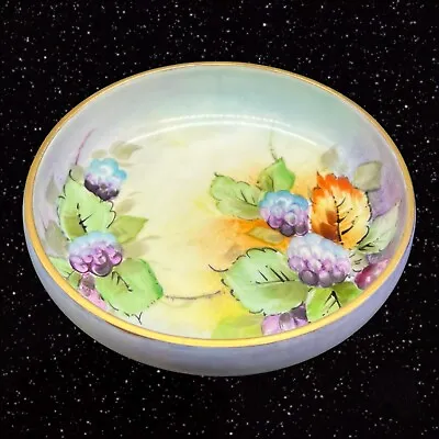 Antique M Z Austria Fruit Floral Gold Hand Painted Porcelain Three Footed Bowl • $48