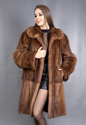 12348 Glamorous Real Mink Coat Luxury Fur Jacket Beautiful Look Size L • $275
