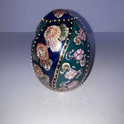 1970s  Vintage Moriage Decorated Porcelain Egg • $14.94