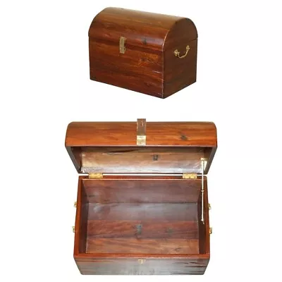 Vintage Hand Carved Jarabosky Dome Topped Steamer Travel Trunk Stamped On Front • $1181.18