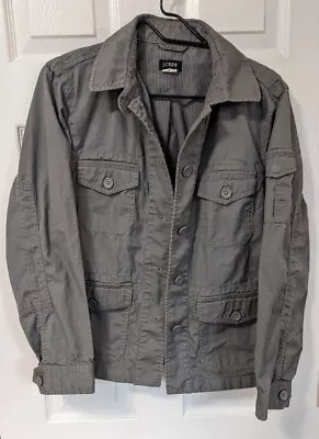 J.Crew Womens Gray Military Utility Jacket Pockets 100% Cotton Sz M • $20