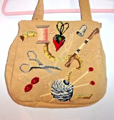 Purse Tapestry Design With  Strap Unbranded  Lovely Sewing Theme  Vintage • $35