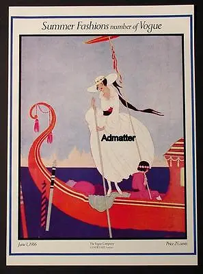  Vogue Fashion Magazine Cover Poster 1916 Helen Dryden Art Deco Gondola Print • $17.99