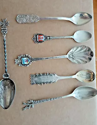 One Lot Of 6 Souvenir Spoons Ranging From 800 To 917 Fine.  Rare Malta Hallmark • $65.99