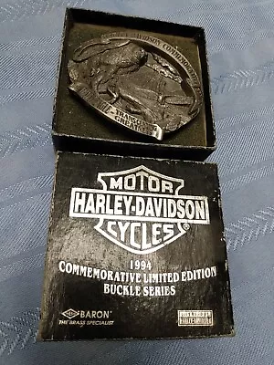 Vintage 1994 Harley Davidson Commemorative Eagle Belt Buckle Set Limited Edition • $39.95