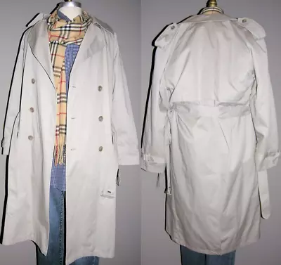 New 40R Stafford All Weather Trench Coat Belted Overcoat Zip Out Lining 40 R • $28