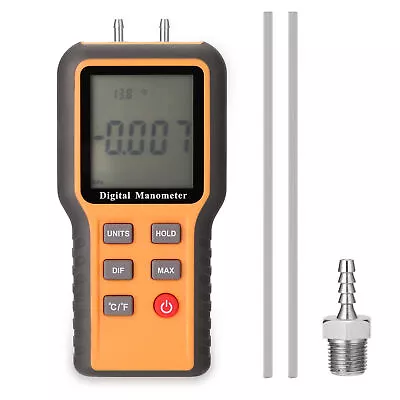 Digital Manometer Dual Port  Pressure Meters Indoor Temp Measure ℃℉ I1P8 • $29.99