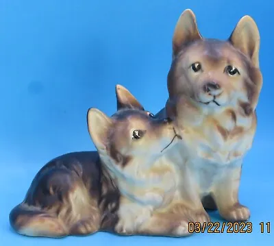 $12 • Buy Vintage Shefford JAPAN Mother & Puppy Figurine German Shepherd Type
