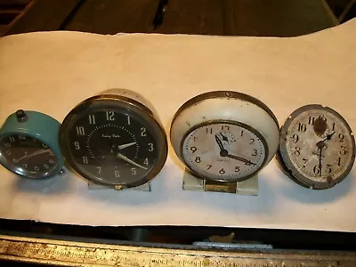 4 Wind Up Vintage Alarm Clocks For Parts Or Repair--Free Shipping • $19