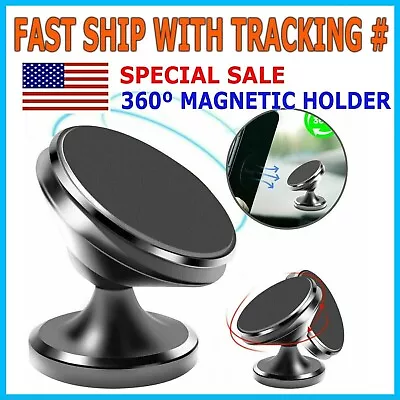 360° Rotation Magnetic Phone Holder Foldable Car Mount Stand Dashboard Universal • $5.95