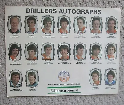 1982 Edmonton Drillers Soccer Club Premium Edmonton Journal 9 X 12 • $24.99