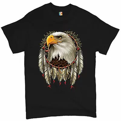 Bald Eagle Dreamcatcher T-shirt Indigenous Native American Heritage Men's Tee • $19.95