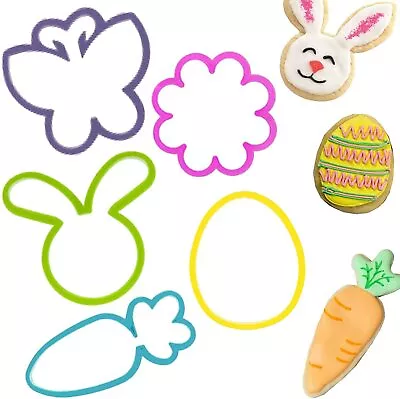 £3.39 • Buy Easter Cookie Cutters Bunny Egg Flower 5 Biscuit Shapes Kids Craft Bake Cook New