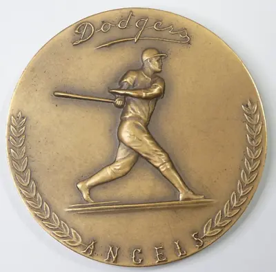 1962 Medallic Art Co. Dodger Stadium Los Angeles Dodgers Angels Bronze W/ Box • $89.99