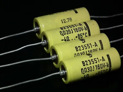 Four 4 NOS Vintage Siemens MKL Capacitors 39nF 160V Klangfilm West Germany 70s • $12.45