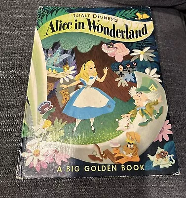 Vintage Disney Alice In Wonderland Big Golden Book 1951 ~ Simon & Schuster • $9