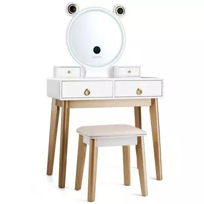 Costway Bedroom Furniture 53  Drawers Solid Wood Standing Mirror Vanity Table • $320.08