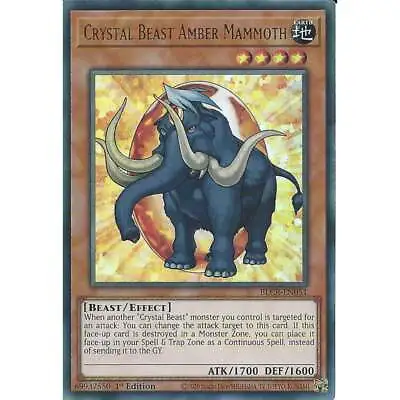 Crystal Beast Amber Mammoth BLCR-EN051 : YuGiOh Ultra Rare Card 1st Edition TCG • £0.99