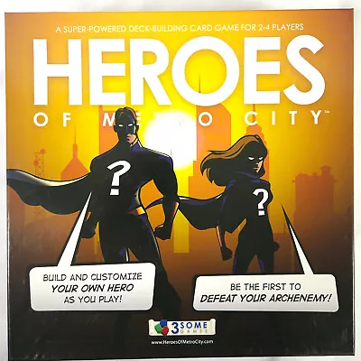 NIB Heroes Of Metro City Card Board Game 3Some Games Inc 2013 • $25