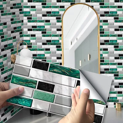 27/54 Sheet Self-Adhesive Peel & Stick Mosaic Tiles 3D Decor Backsplash Stickers • $8.99