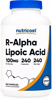 Nutricost R-Alpha Lipoic Acid 100mg 240 Capsules Vegetarian & Non-GMO • $39.95