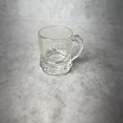 Vintage Mini Beer Mug Shot Glass -Federal Clear Glass 1 Ounce  2” Tall • $6.99