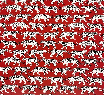 Pkl Studio Tiger Walk Red White Outdoor Indoor Multiuse Fabric By The Yard 54 W • $9.99