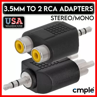 RCA Adapter 3.5mm Stereo/Mono To 2 RCA Female/Male Audio Converter Y-Splitter • $7.99