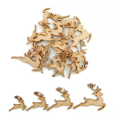 Santa Reindeer MDF Craft Shapes Wooden Blank Christmas Decoration Embellishment • £4.72