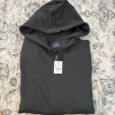 J Crew Hoodie Mens Fleece Full-zip Hoodie Size M Medium Black Item AL876 • $33