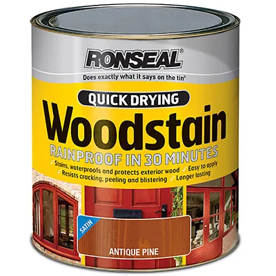 Ronseal Quick Drying Woodstain Satin Colours - 2.5 Litre • £29.25