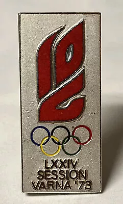 '73 Varna IOC Badge ~ LXXIV Session ~ Silver ~ By Bertoni • $45