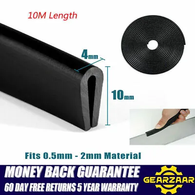 10M Car Door Boot Edge Protector Strip Trim U Shape Guard Seal Rubber Black UK • £6.99