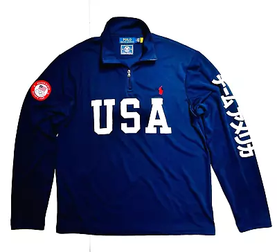 Polo Ralph Lauren 2020 Official USA Olympic Team Adult Med Navy Pullover Japan • $69.99