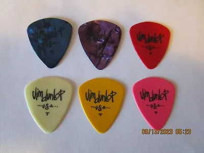 Lot Of 6 Vintage Dunlop Celluloid Guitar Picks - Rare Colors #836 • $5.95